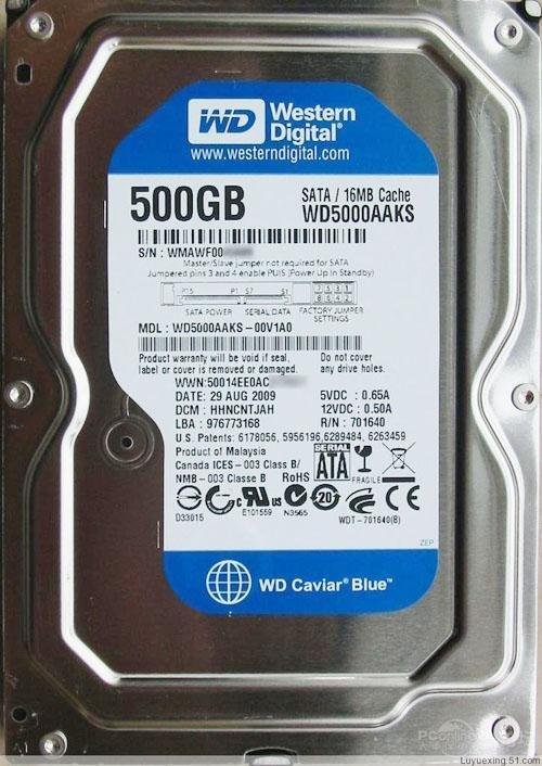 西部数据WD5000AAKX500G接口台式机硬盘