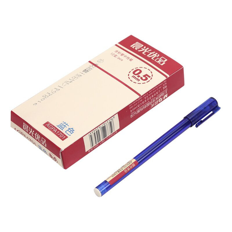 晨光(M&G)文具0.5mm蓝色中性笔 全针管签字笔 优品