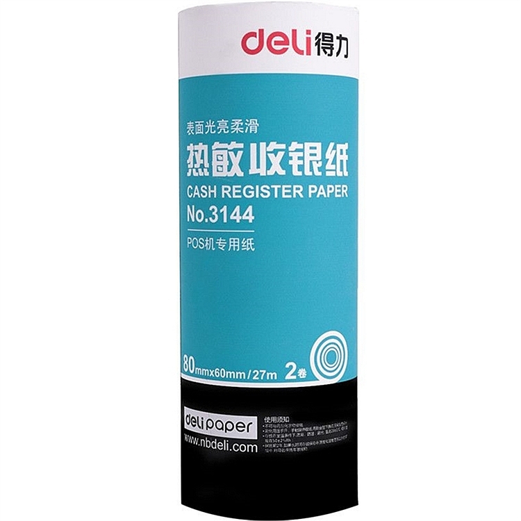 得力(deli)中档款热敏收银纸 80*60美团外卖po超市小
