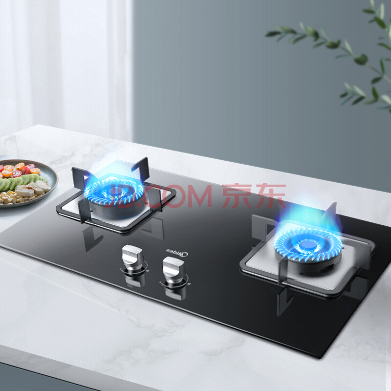 美的（Midea）JZT-Q216B 燃气灶 4.5KW大火力 黑晶面板